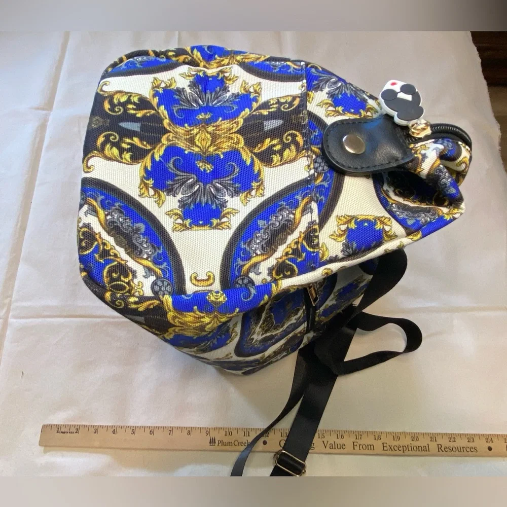 Alice + Olivia Weekender Duffle Gaudy Blue and Gold Design Women's Weekender Bag - Picture 5 of 7